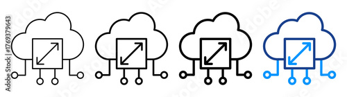 Scalable Computing Icon Different Style Outline Collection Set