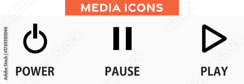 Pack of Power, Pause and Play icons -5.eps
