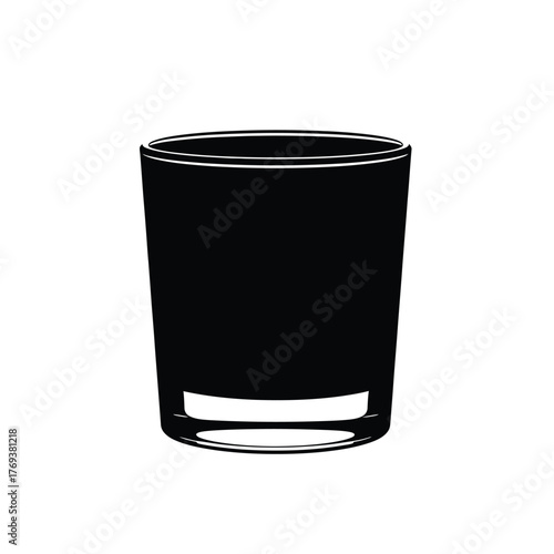 Simple silhouette of a glass of dark liquid