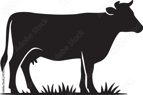 silhouette of a cow