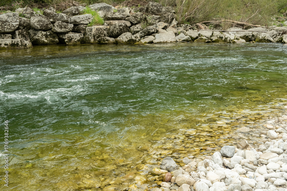 Fototapeta premium Leisurely Flow of River, Water Relaxing Nature Scene