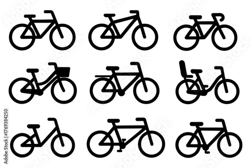 bicycle icon set. bike icons