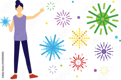 The girl is talking celebration firework.