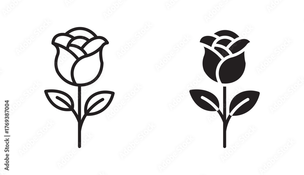 Fototapeta premium Rose flower icon, vector illustration .