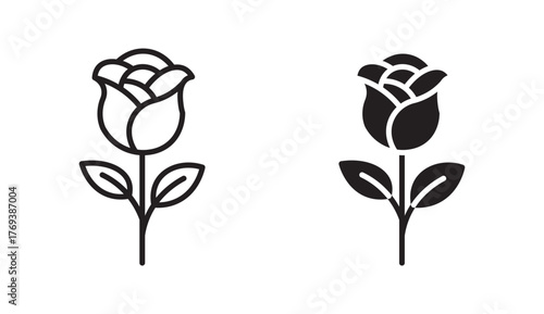 Rose flower icon, vector illustration .