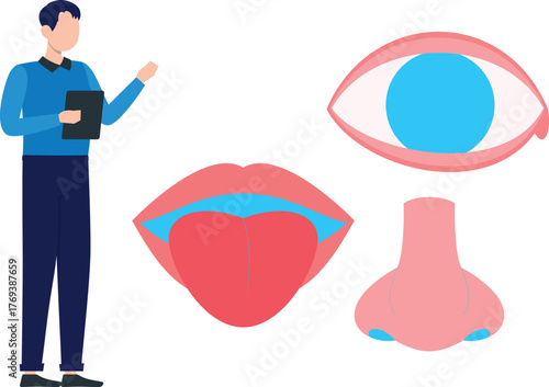 The boy is discuss about human nose