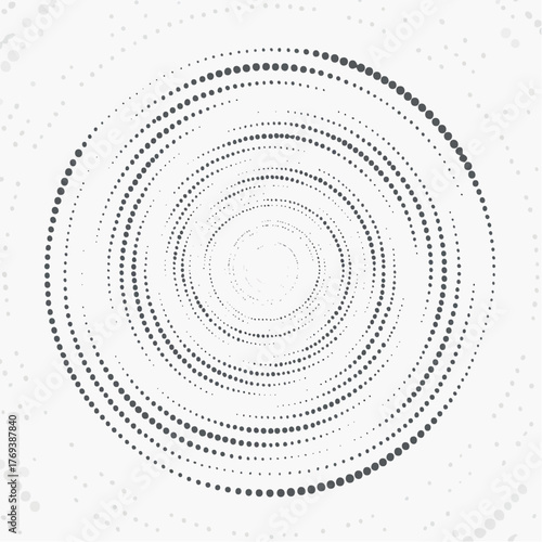 Wallpaper Mural Circular Dot Pattern: Dynamic Abstraction with Spiraling Effect and Subtle Textured Backdrop Torontodigital.ca