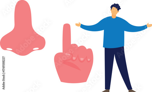 The boy is showing human body part