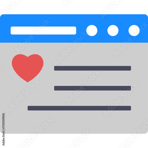 Favorite Website Icon | Flat Design Bookmark and Star Symbol for Internet and Web Pages