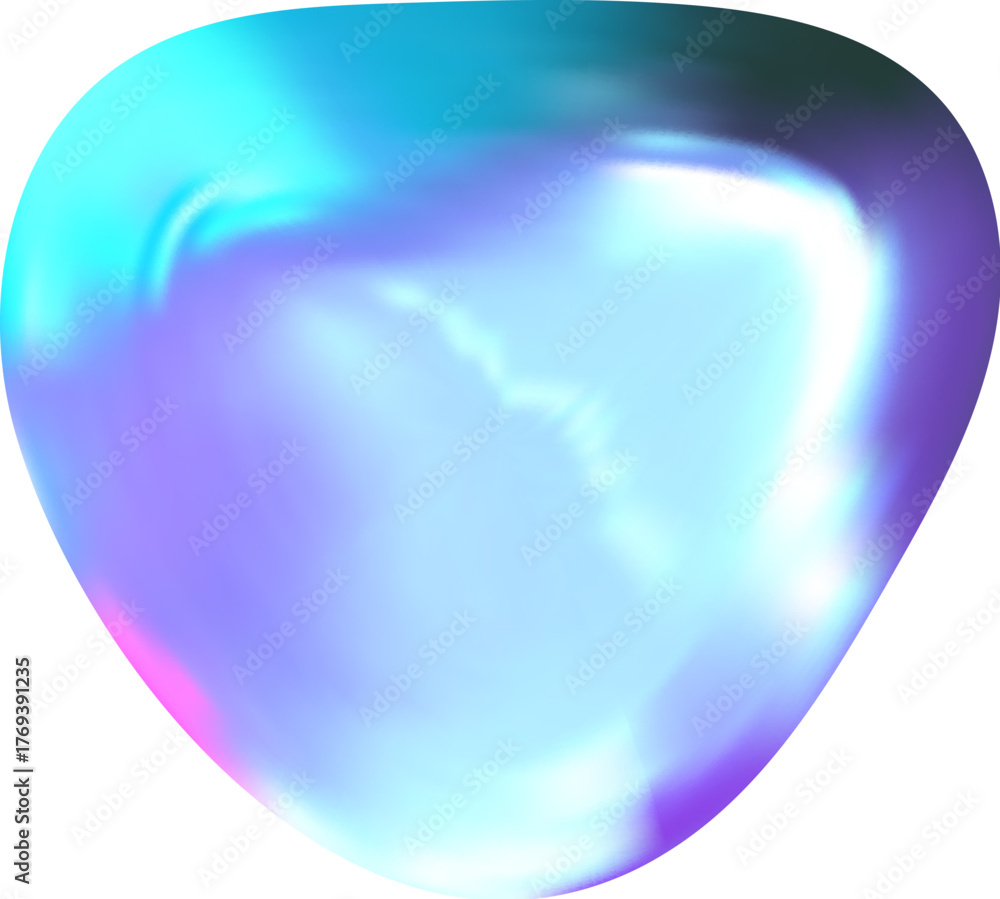 Obraz premium Smooth liquid Y2K blob with chrome texture. Futuristic metallic shine and glossy tone create an elegant 3D chrome blob.