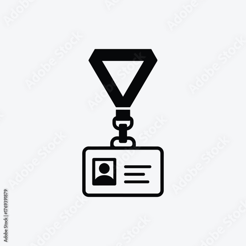 ID card badge icon vector illustration, Employee identification tag symbol