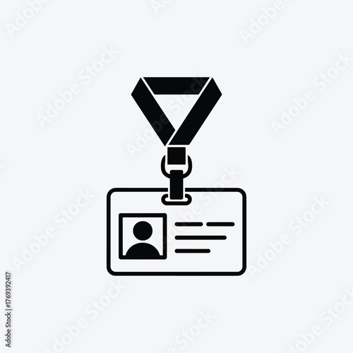 Vector identification badge with lanyard icon