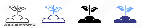 sprout icon set multiple style