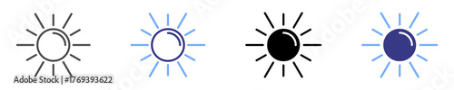 sun icon set multiple style