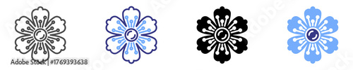 cherry blossom icon set multiple style