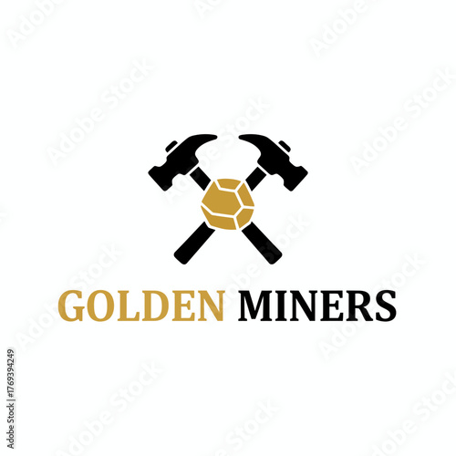 Crossed Hammer Golden Miners Logo