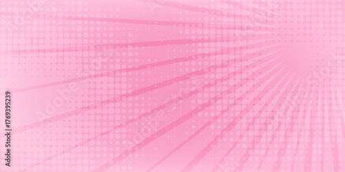 Abstract Pink rays background with halftone. Pop art comics book simple cartoon nice. good modern