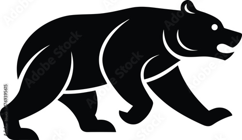 Running grizzly bear icon with white background