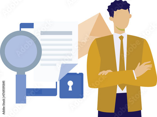 The boy is thinking about file protection