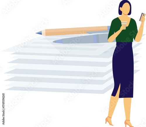 The girl enjoying break time in office