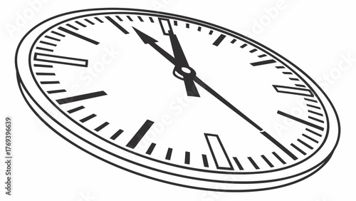 Stylish clock icon marking time, perfect for deadlines, appointments, and time management themed designs, conveying precision and punctuality effectively