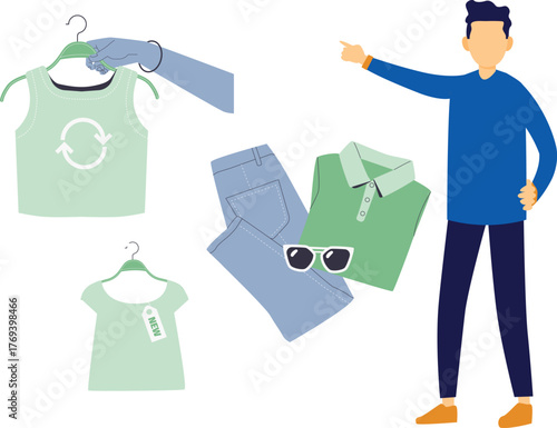 The boy is doing laundry promotion