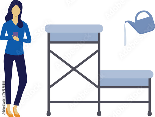 The girl is washing table