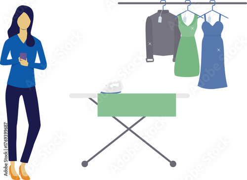 The woman is showing drying clothes.