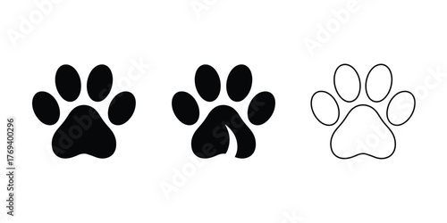 Vector paw print on clean background