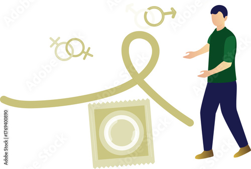 The boy is telling abut AIDS preventive measures