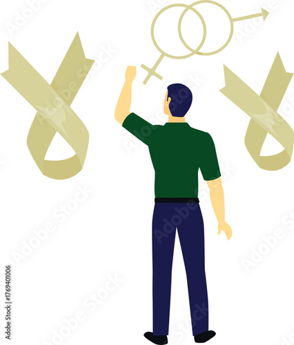 The boy pointing gender