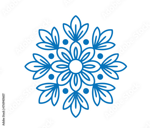Detailed blue floral pattern shows botanical art over a transparent backdrop clearly