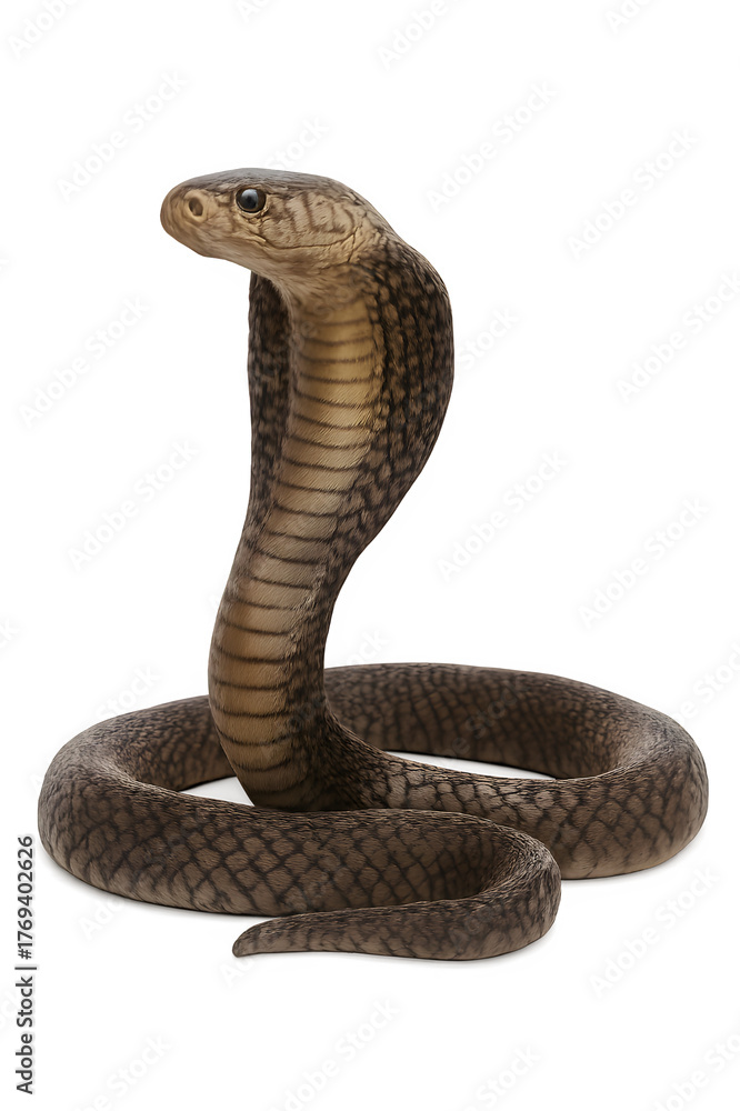 Fototapeta premium Cobra PNG Transparent Background, Dangerous Snake Isolated for Wildlife and Design Use