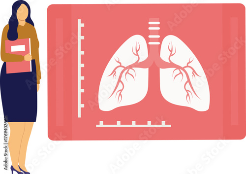 Doctor checking lungs report.
