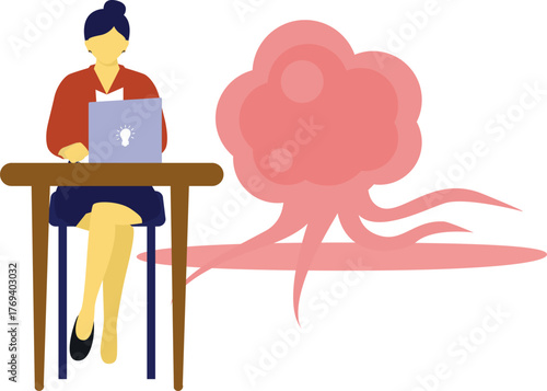 Girl is working about bronchioles