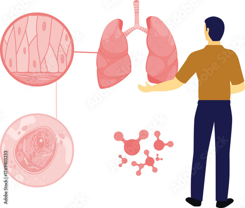 Man is showing lungs cancer inspection.