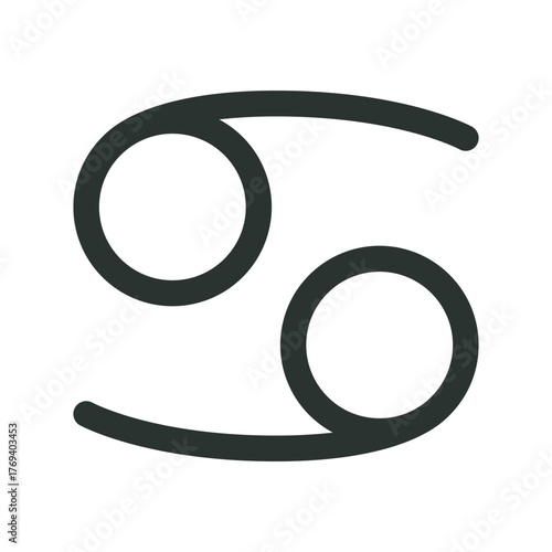 Cancer zodiac sign. Cancer vector astrological symbol with editable stroke