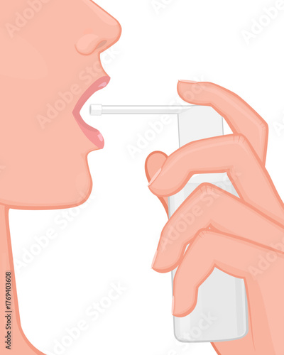 Throat spray. Close up view