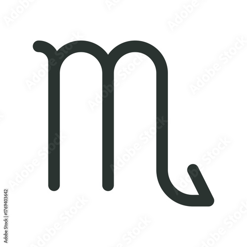 Scorpio zodiac sign. Scorpio vector astrological symbol with editable stroke