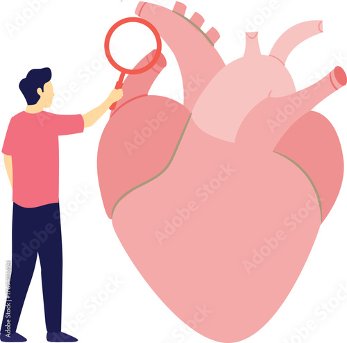 The man is searching human heart