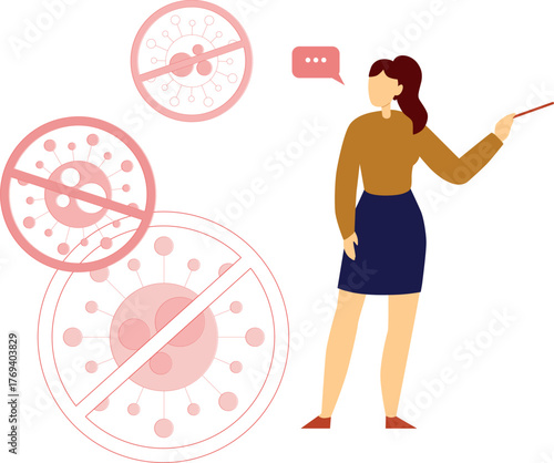 The woman is pointing asthma disease.