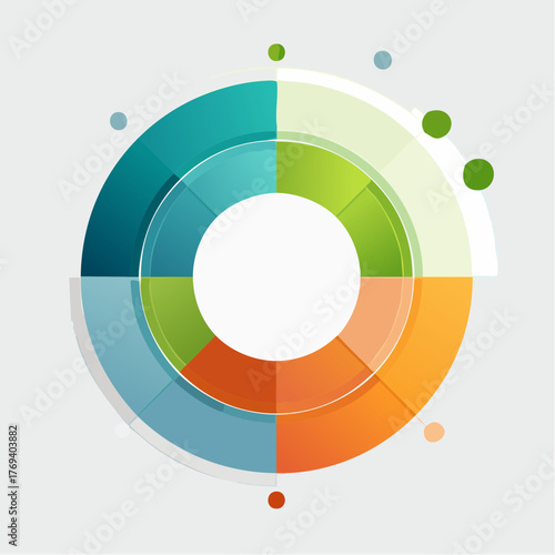 Circular chart diagram representing data analysis and strategic planning visuals for presentations