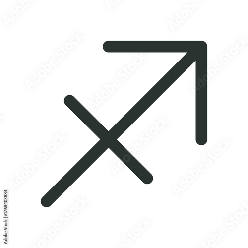 Sagittarius zodiac sign. Sagittarius vector astrological symbol with editable stroke