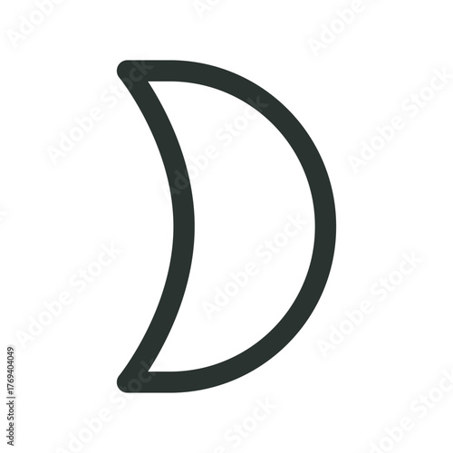 Moon astrology symbol. Moon astrological sign with editable stroke
