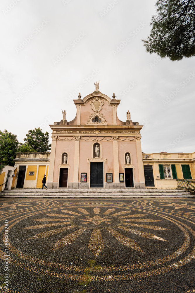 Obraz premium The old fishermen village of Varazze in the italian riviera nearby the city of Savona. Santi Nazario e Celso
