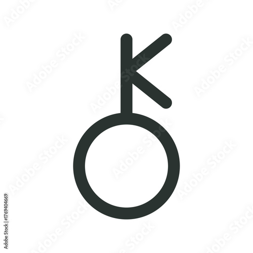 Chiron astrology symbol. Chiron asteroid vector sign with editable stroke