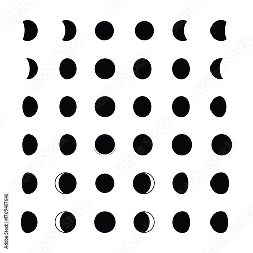 Phases of the moon illustration