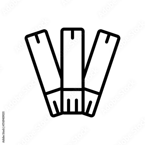Diabetes test strips set outline vector icon. Blood glucose test strips line symbol. Glucometer pharmacy vector symbol, logo illustration.