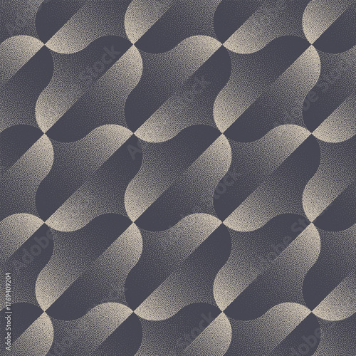 Tilted divided scales fancy seamless pattern abstract grainy textured vector abstract background. Halftone art illustration for stylish fashionable textile print. Repetitive abstraction for home decor