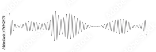 Sound line wave music audio icon one art voice continuous hand. Wave podcast line sound soundwave noise sketch drawn drawing doodle outline recording frequency vocal waveform microphone background